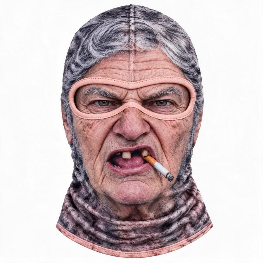Grumpy Walt face mask headshot