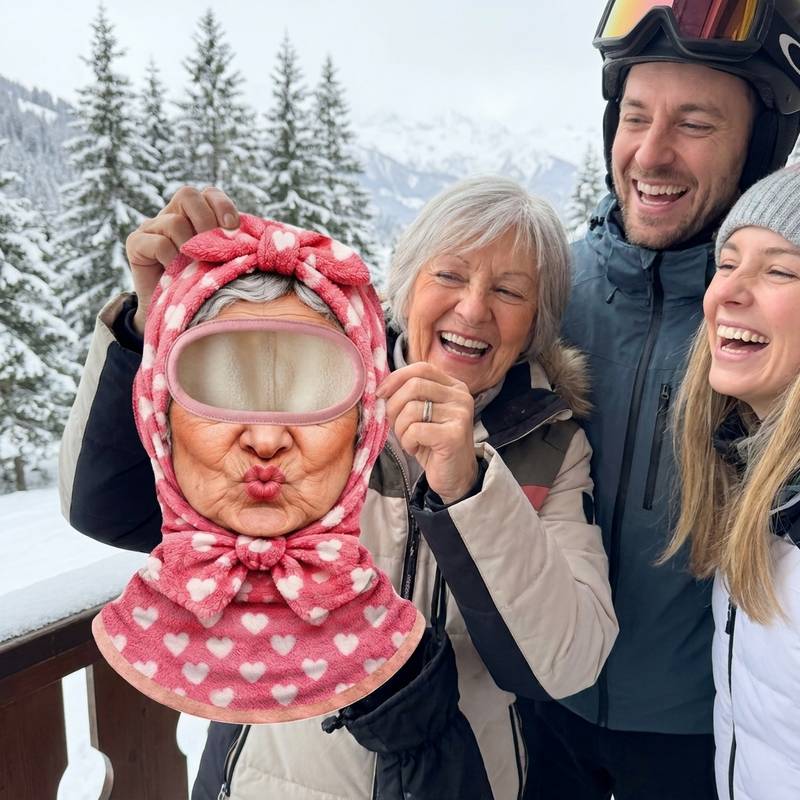 Tom H holding the grandma face mask