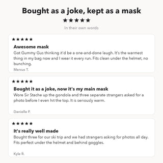 Bought as a joke, kept as a mask: customer reviews